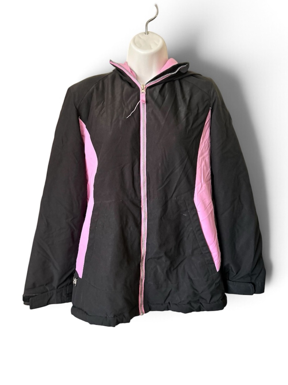 Gerry, Girls' Black and Pink Hooded Winter Jacket, L14/16 Youth
